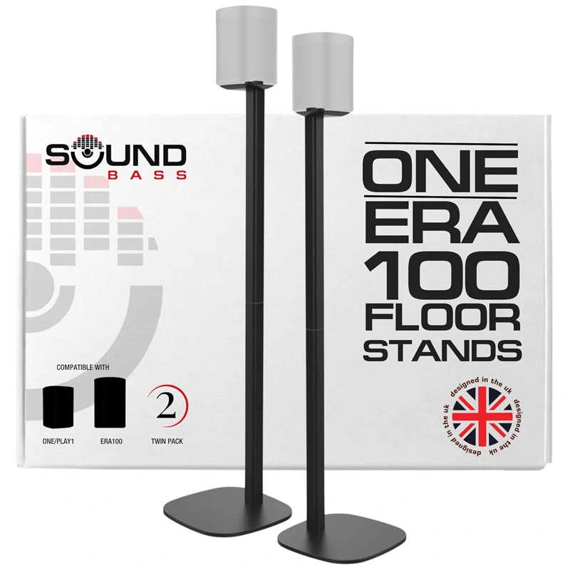 ONE, ONE SL, Play:1 Floor Stand Pair Twin Black – Soundbass